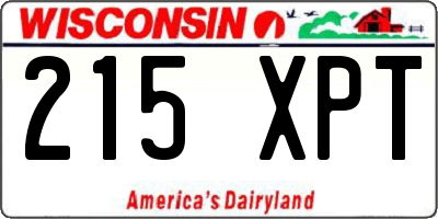 WI license plate 215XPT