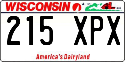 WI license plate 215XPX