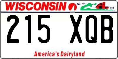 WI license plate 215XQB
