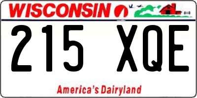 WI license plate 215XQE