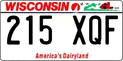 WI license plate 215XQF