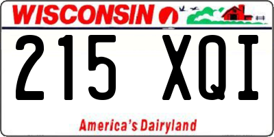 WI license plate 215XQI