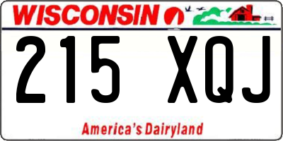 WI license plate 215XQJ