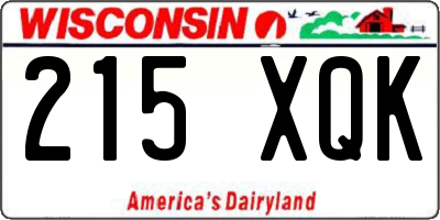 WI license plate 215XQK