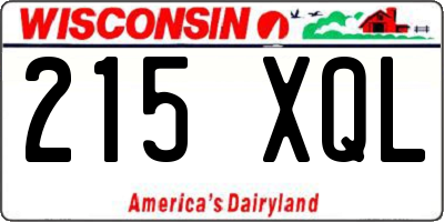 WI license plate 215XQL