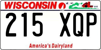 WI license plate 215XQP