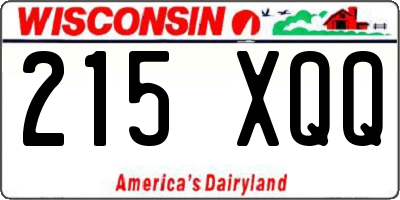 WI license plate 215XQQ