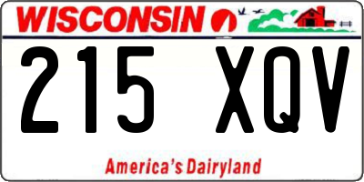 WI license plate 215XQV