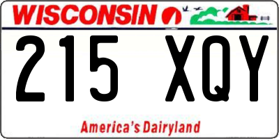 WI license plate 215XQY