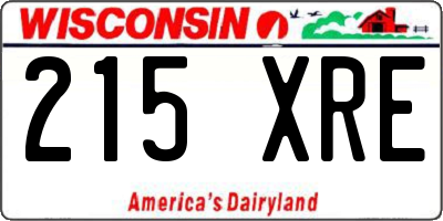 WI license plate 215XRE