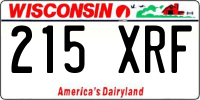 WI license plate 215XRF