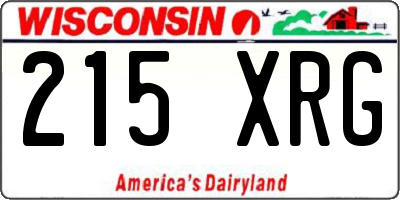 WI license plate 215XRG