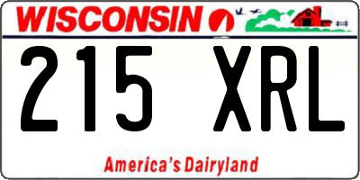 WI license plate 215XRL
