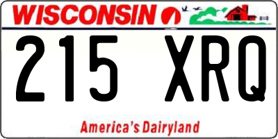 WI license plate 215XRQ