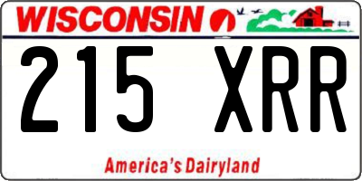WI license plate 215XRR