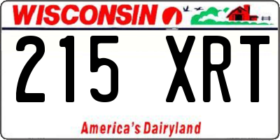 WI license plate 215XRT