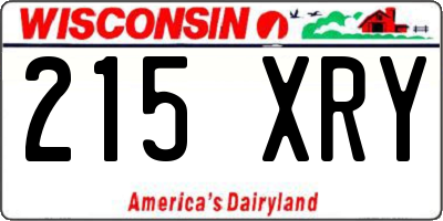 WI license plate 215XRY