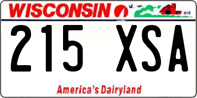 WI license plate 215XSA