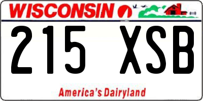 WI license plate 215XSB