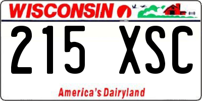 WI license plate 215XSC