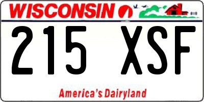WI license plate 215XSF