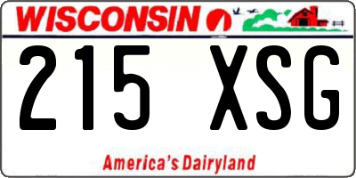 WI license plate 215XSG