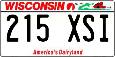 WI license plate 215XSI