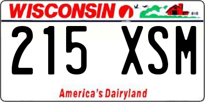 WI license plate 215XSM
