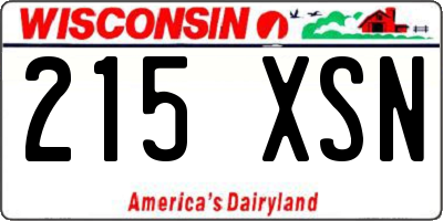 WI license plate 215XSN