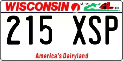 WI license plate 215XSP