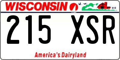 WI license plate 215XSR