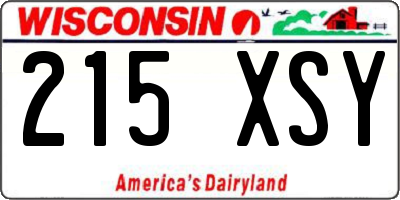 WI license plate 215XSY
