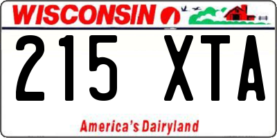 WI license plate 215XTA