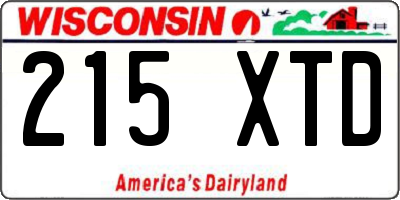 WI license plate 215XTD