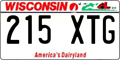 WI license plate 215XTG