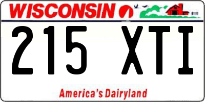 WI license plate 215XTI