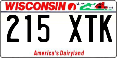 WI license plate 215XTK