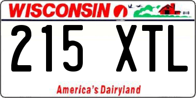 WI license plate 215XTL