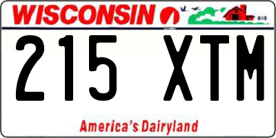 WI license plate 215XTM