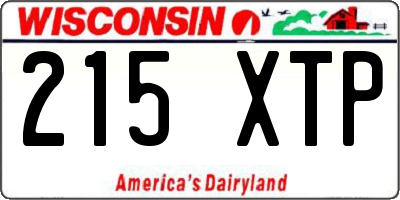 WI license plate 215XTP