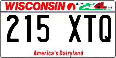 WI license plate 215XTQ