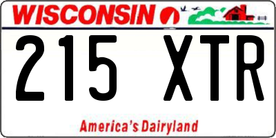 WI license plate 215XTR