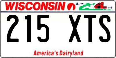 WI license plate 215XTS