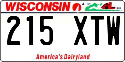 WI license plate 215XTW