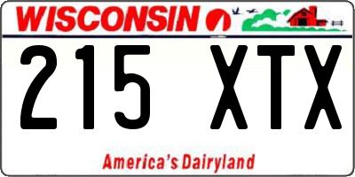WI license plate 215XTX