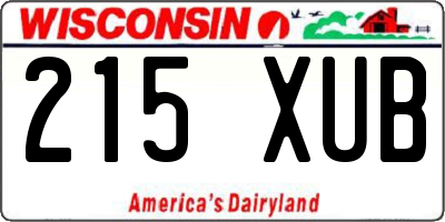 WI license plate 215XUB