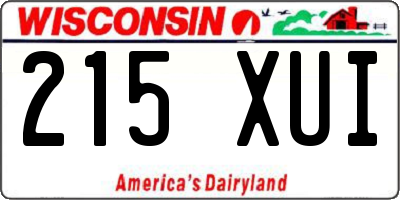 WI license plate 215XUI