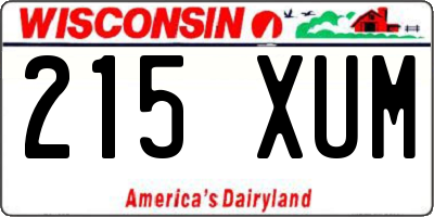 WI license plate 215XUM