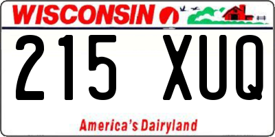 WI license plate 215XUQ