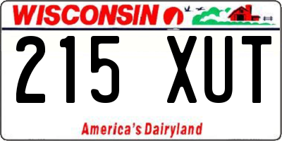 WI license plate 215XUT